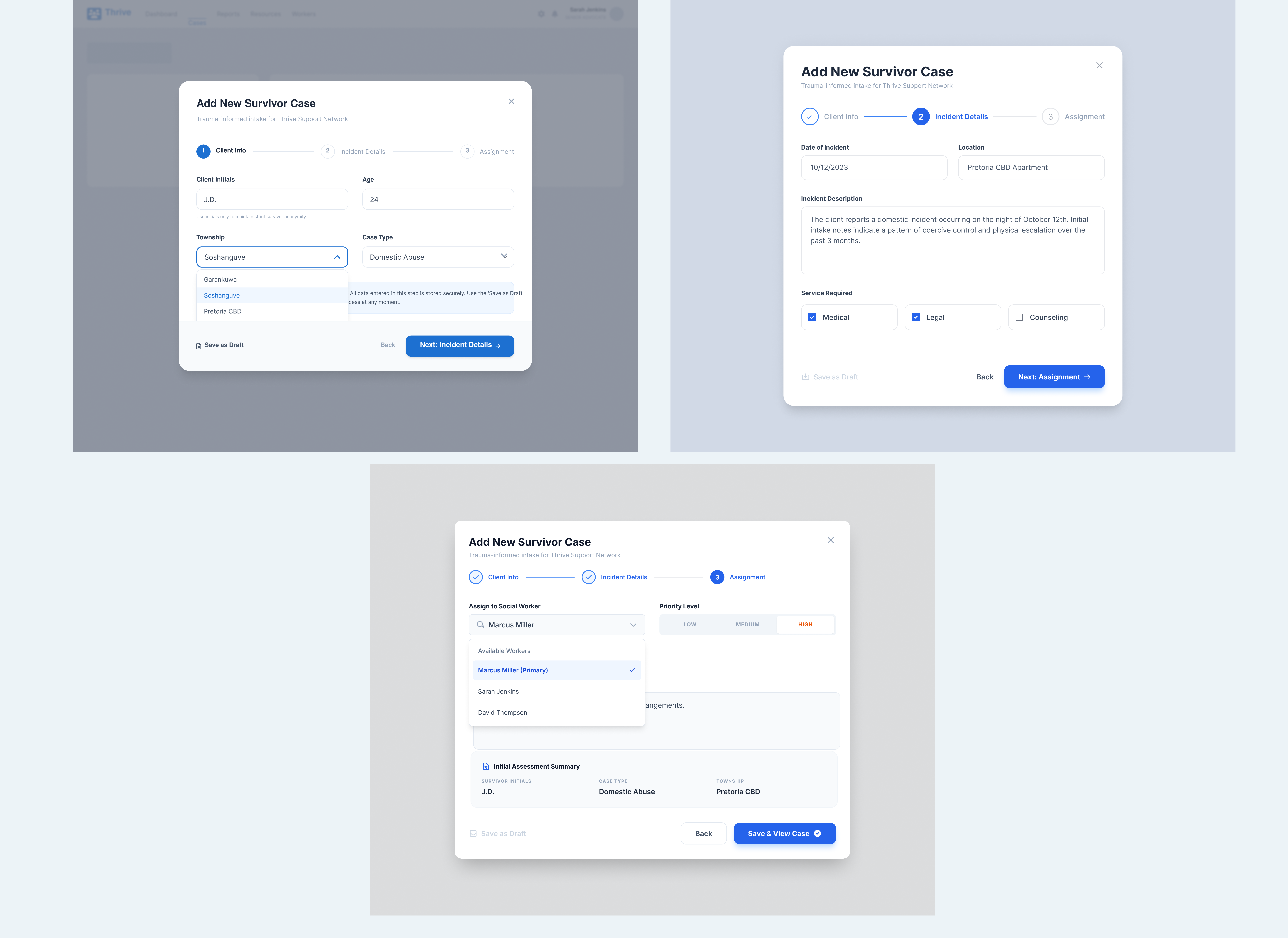 Thrive simplified progressive intake form