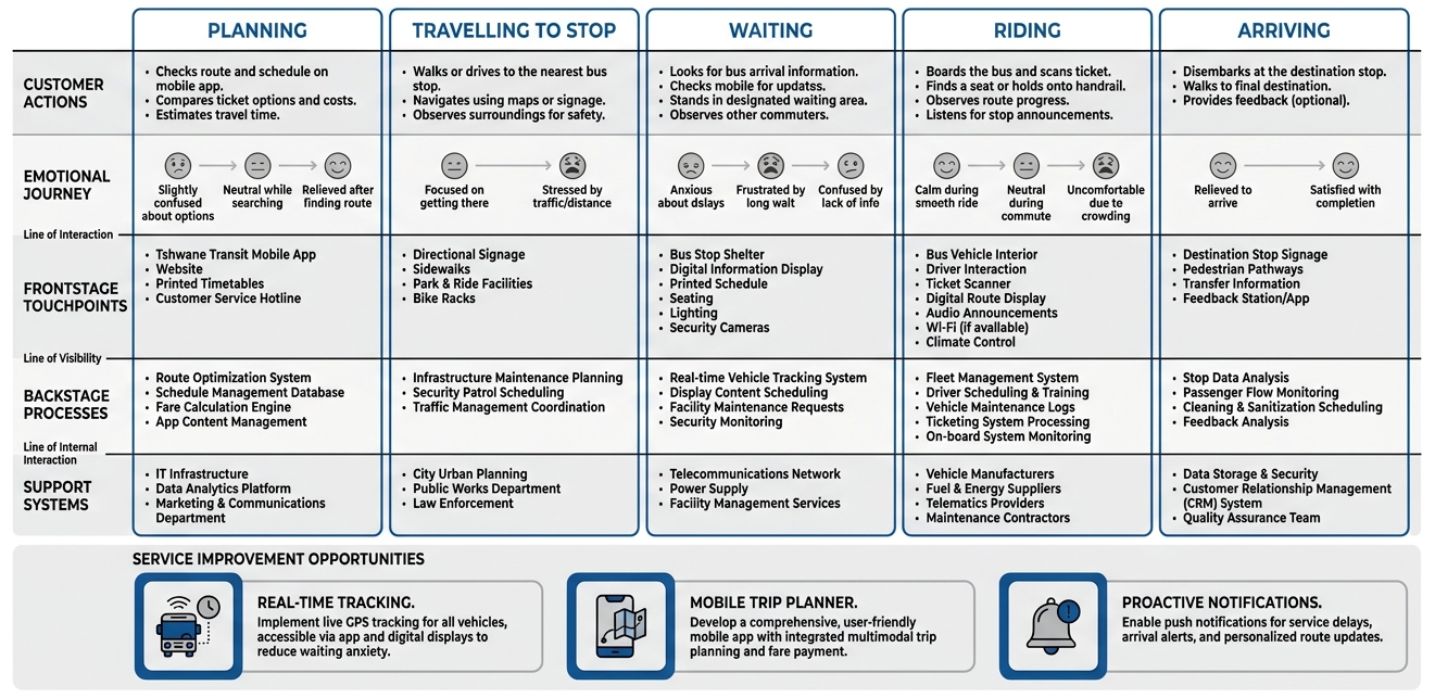 Tshwane Transit service blueprint